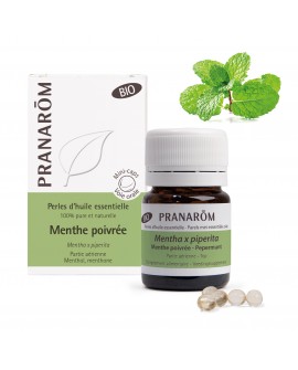 Menthe poivrée BIO, Perles d'huile essentielle de Pranarom