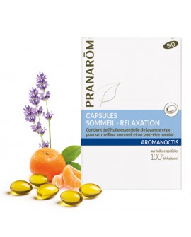 Capsules Sommeil et Relaxation Bio Aromanoctis de Pranarom