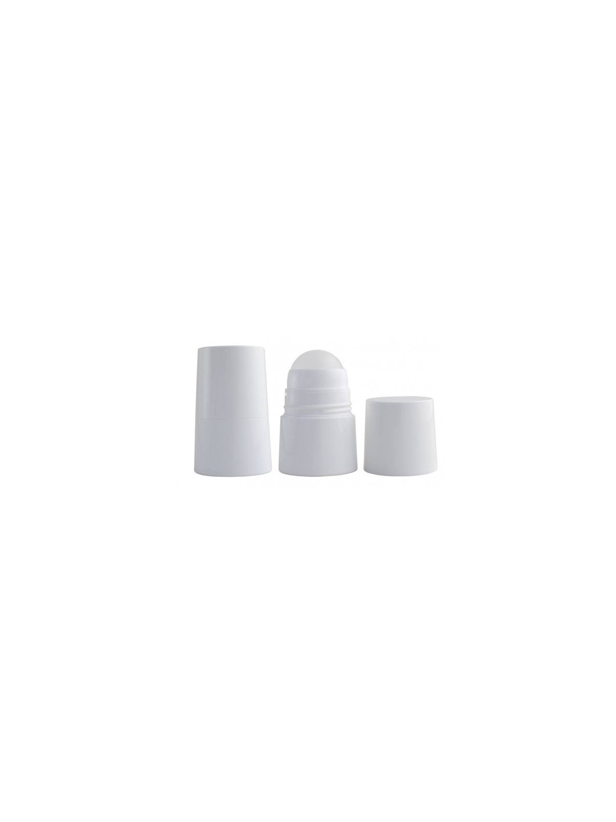 Flacon plastic blanc à bille (Roller) 50ml à recharger